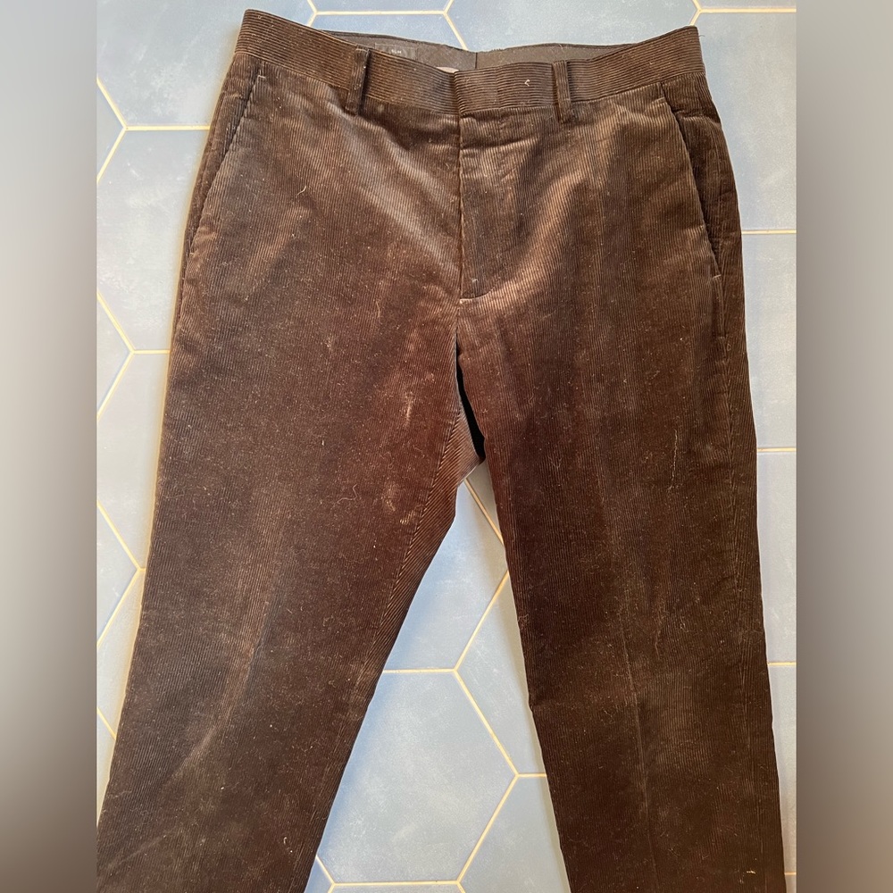 J Crew Ludlow suit pants black corduroy sz 32x32